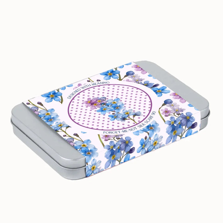 Forget-Me-Not Flower Silk Scarf 90, Designed With Meaning