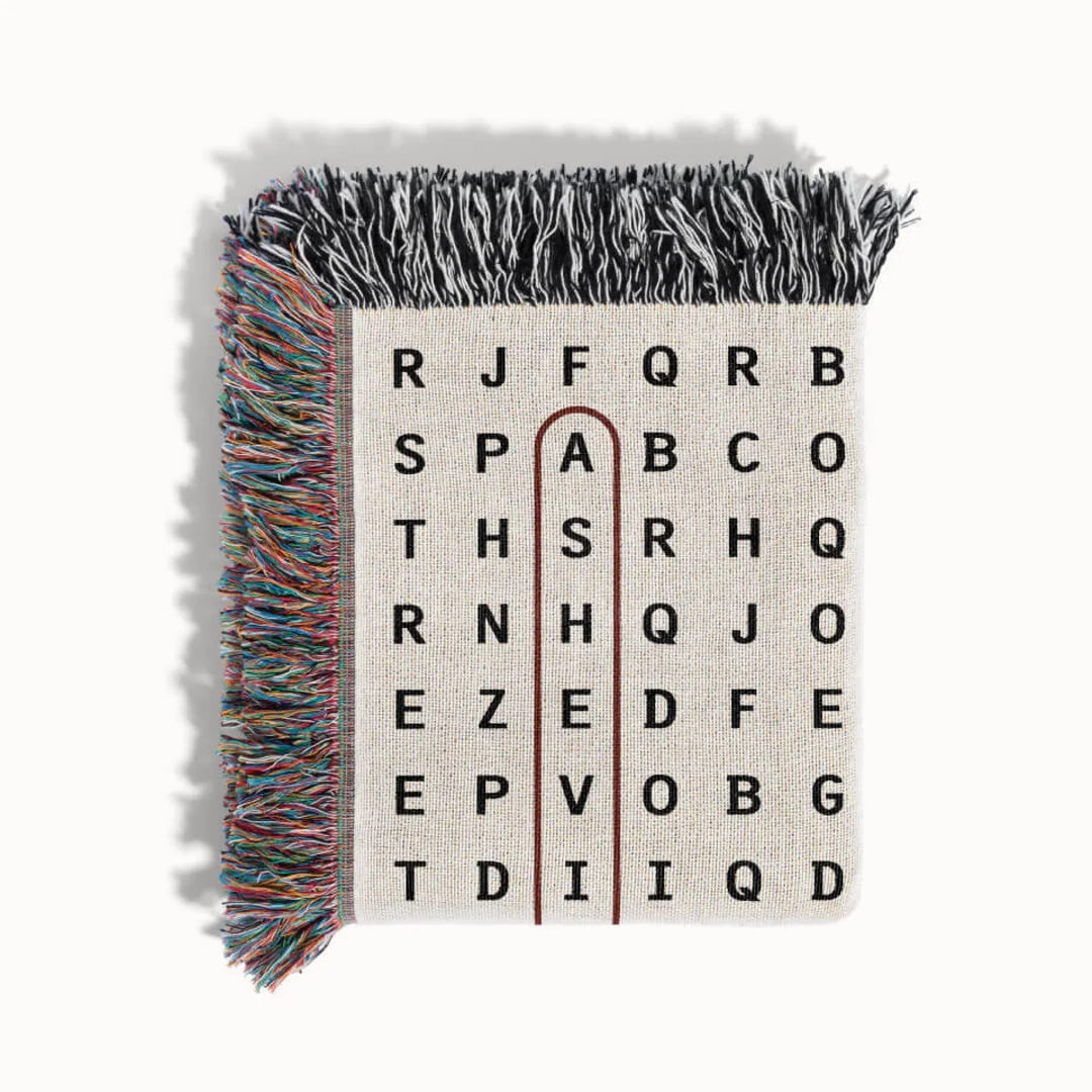 Asheville, North Carolina Woven Blanket - Word Search Studio by Designed With Meaning