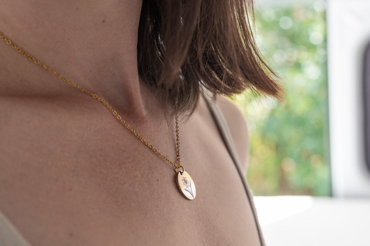December Birth Flower Necklace, Personalized Birthday Gift for Her, Custom Narcissus Jewelry, Designed With Meaning