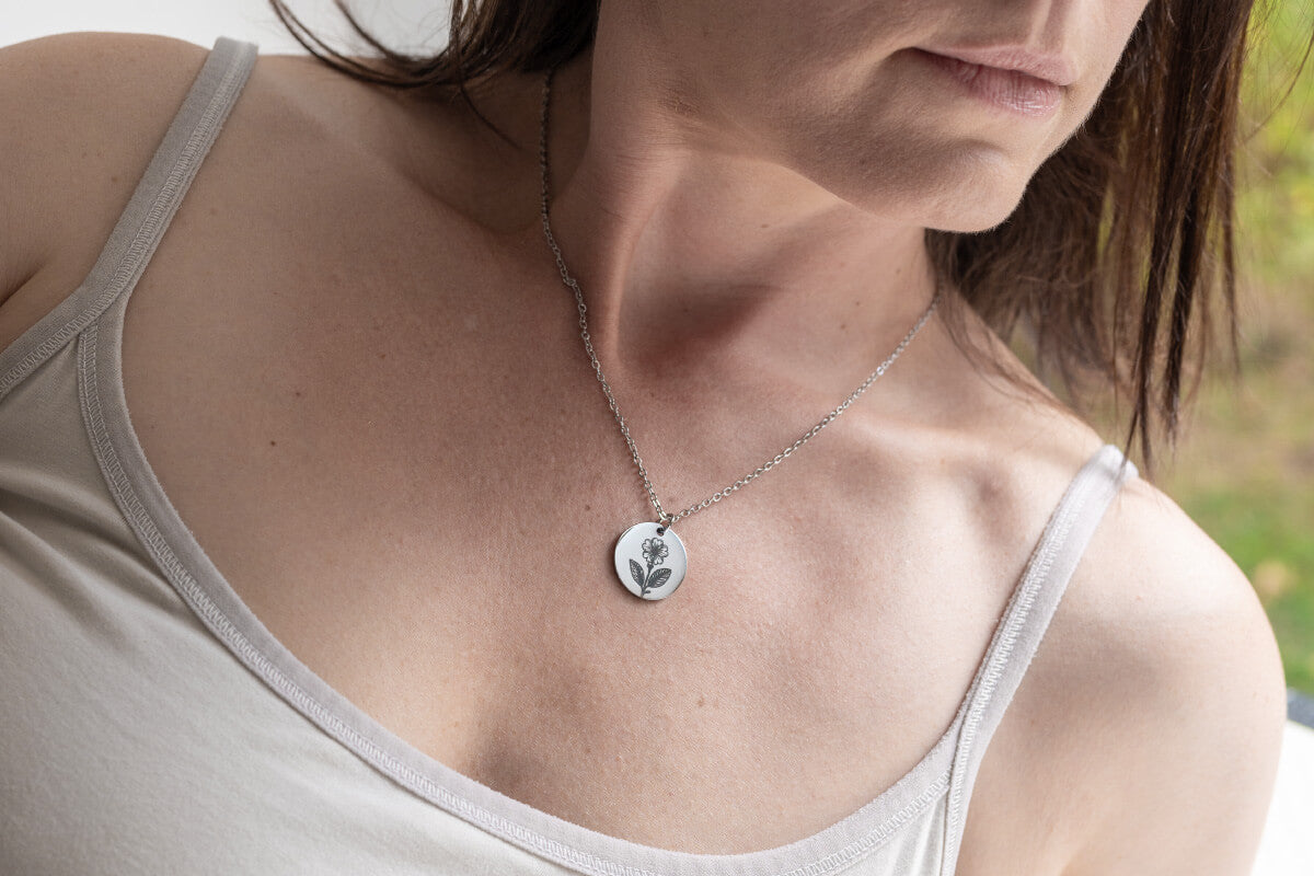 February Birth Flower Necklace, Personalized Birthday Gift for Her, Custom Primrose Jewelry, Designed With Meaning