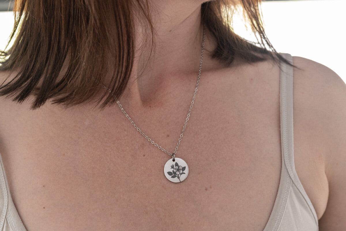 May Birth Flower Necklace, Personalized Birthday Gift for Her, Custom Hawthorn Jewelry, Designed With Meaning