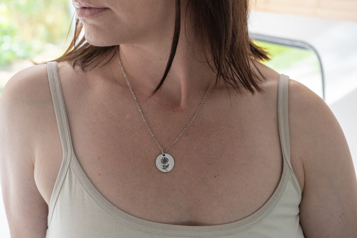 October Birth Flower Necklace, Personalized Birthday Gift for Her, Custom Cosmos Jewelry, Designed With Meaning