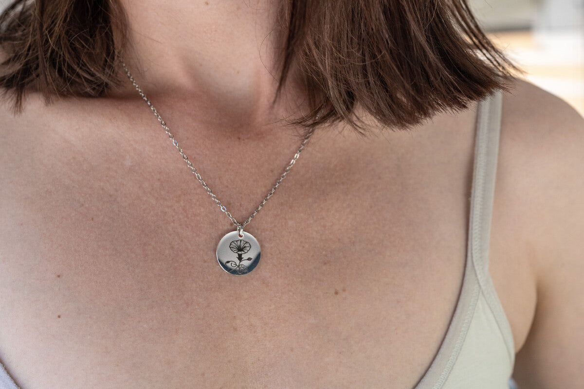 September Birth Flower Necklace, Personalized Birthday Gift for Her, Custom Morning Glory Jewelry, Designed With Meaning
