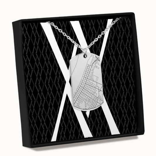 Tag City Street Map Necklace in Box, Personalized Gift, Designed With Meaning